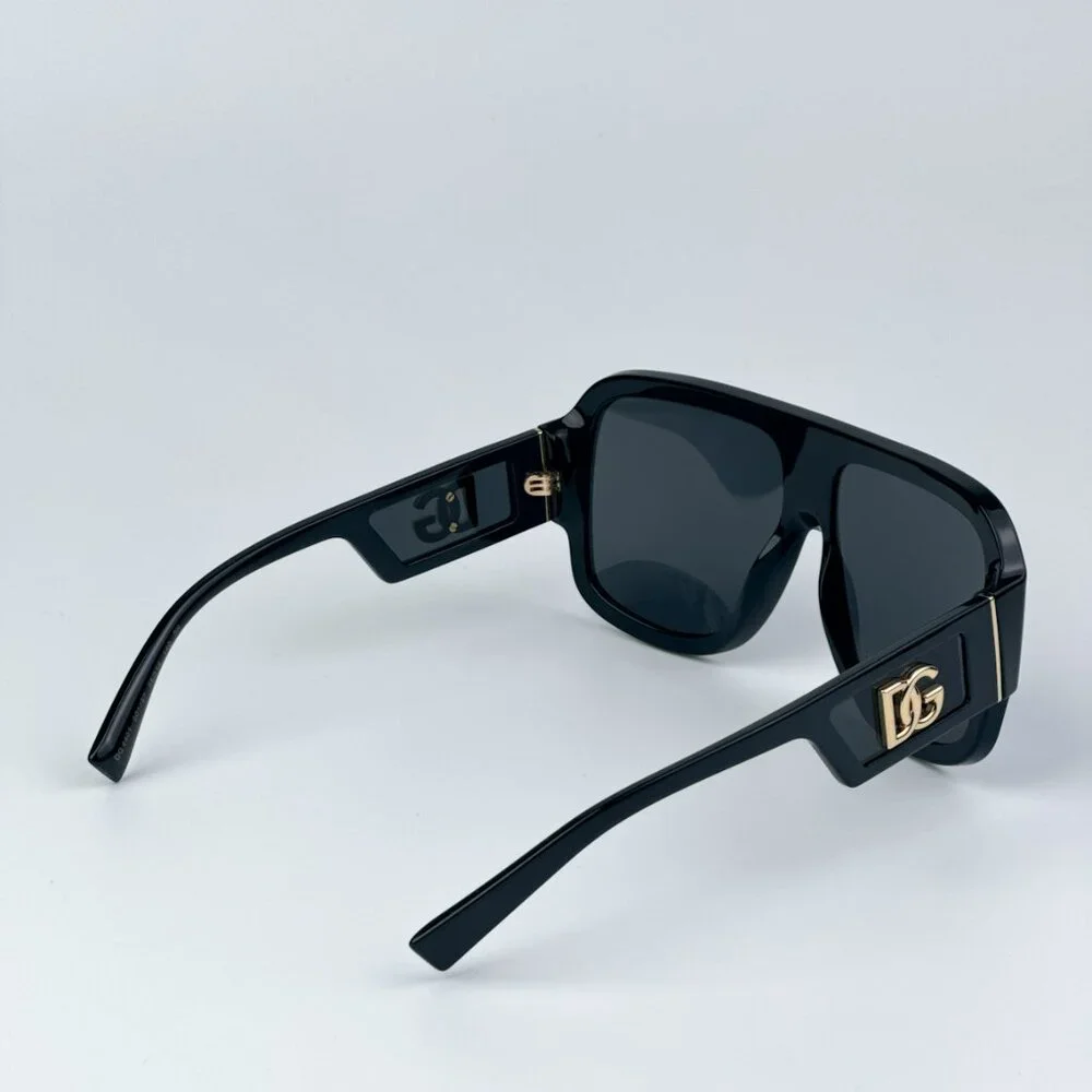 D&G DG4401 501/87 BRAND NEW Sunglasses Black Dark Grey Square Unisex
